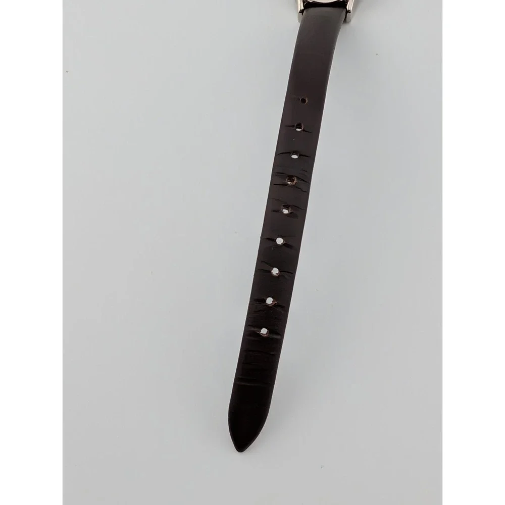 Avon Watch Women 21mm Silver Case Brown Leather Band- New‎ Battery
